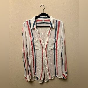 BP red and blue striped button up shirt